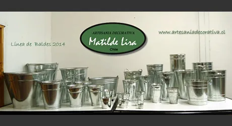 Línea General de Baldes en Latón Natural - Códigos Línea Baldes - Artesanía Decorativa Matilde Lira
