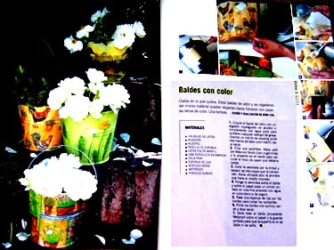 Baldes Pintados y Decorados — Revista Paula Práctica - Artesanía Decorativa Matilde Lira