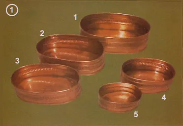 Bases Red / Ovaladas Cobrizadas (5 Medidas) - Códigos 2055 C, 2054 C, 2053 C, 2052 C, 2051 C - Artesanía Decorativa Matilde Lira