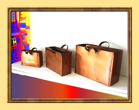 Bolsos Revisteros Cobrizados (Nº 1, 2 y 3) - Códigos 2001 C, 2002 C, 2003 C - Artesanía Decorativa Matilde Lira